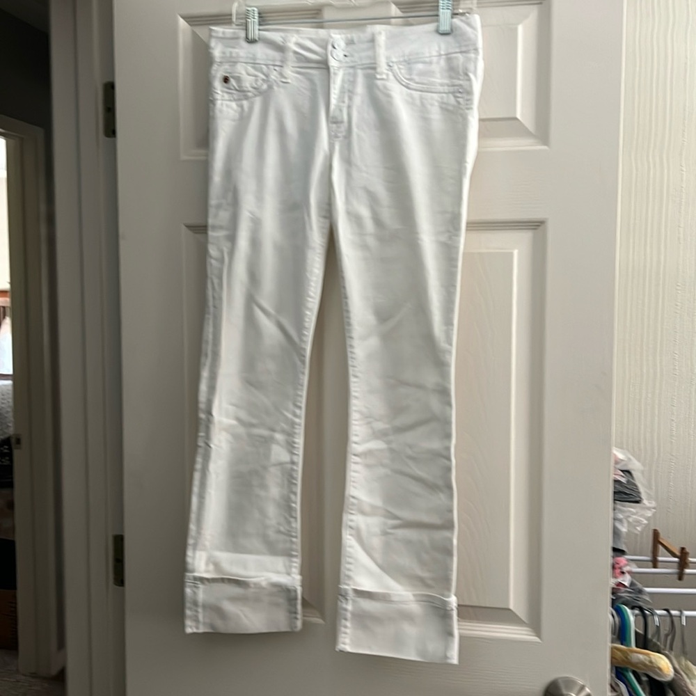 HUSDON Cuffed Capri White Jeans. Size 28. Like new.